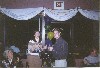 Rehearsal dinner, wearing the cake